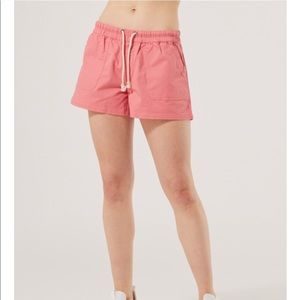 PACT Tea Rose Woven Twill Drawstring Short XS